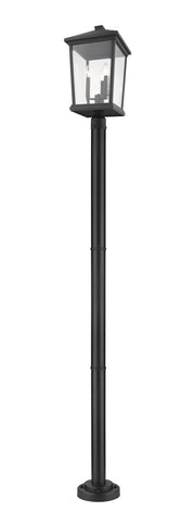 Beacon 3 Light Outdoor Post Mount in Black (567P Post)