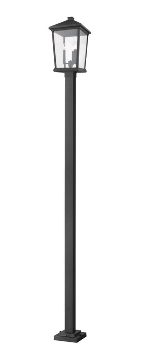 Beacon 3 Light Outdoor Post Mount in Black (536P Post)