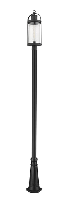 Roundhouse 1 Light Outdoor Post Mount in Black (519P Mount - incl.)