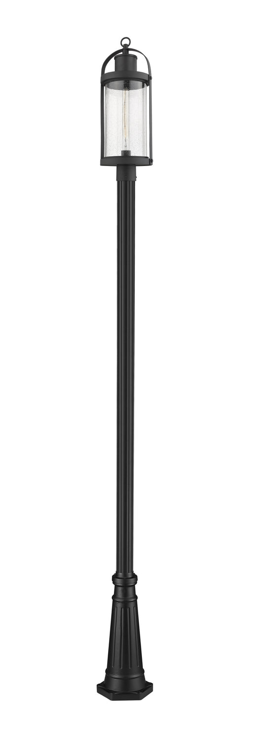 Roundhouse 1 Light Outdoor Post Mount in Black (519P Mount - incl.)