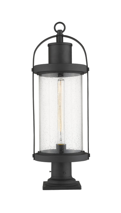 Roundhouse 1 Light Outdoor Pier Mounted Fixture in Black (533PM Mount - incl.)