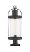 Roundhouse 1 Light Outdoor Pier Mounted Fixture in Black (533PM Mount - incl.)