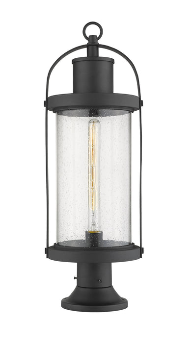 Roundhouse 1 Light Outdoor Pier Mounted Fixture in Black (553PM Mount - incl.)
