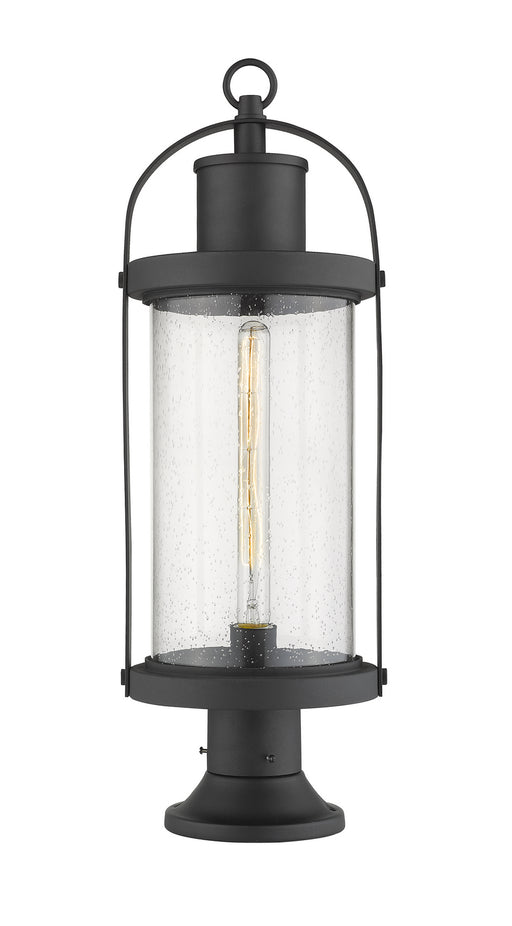 Roundhouse 1 Light Outdoor Pier Mounted Fixture in Black (553PM Mount - incl.)