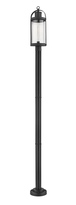 Roundhouse 1 Light Outdoor Post Mount in Black (567P Post - incl.)