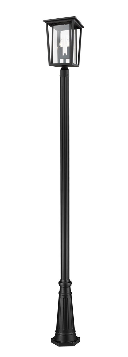 Seoul 2 Light Outdoor Post Mount in Black (519P Mount)
