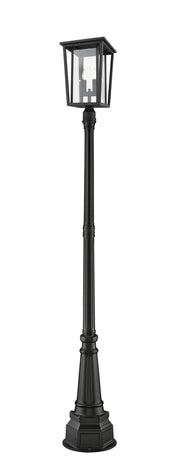 Seoul 2 Light Outdoor Post Mount in Black (564P Post)