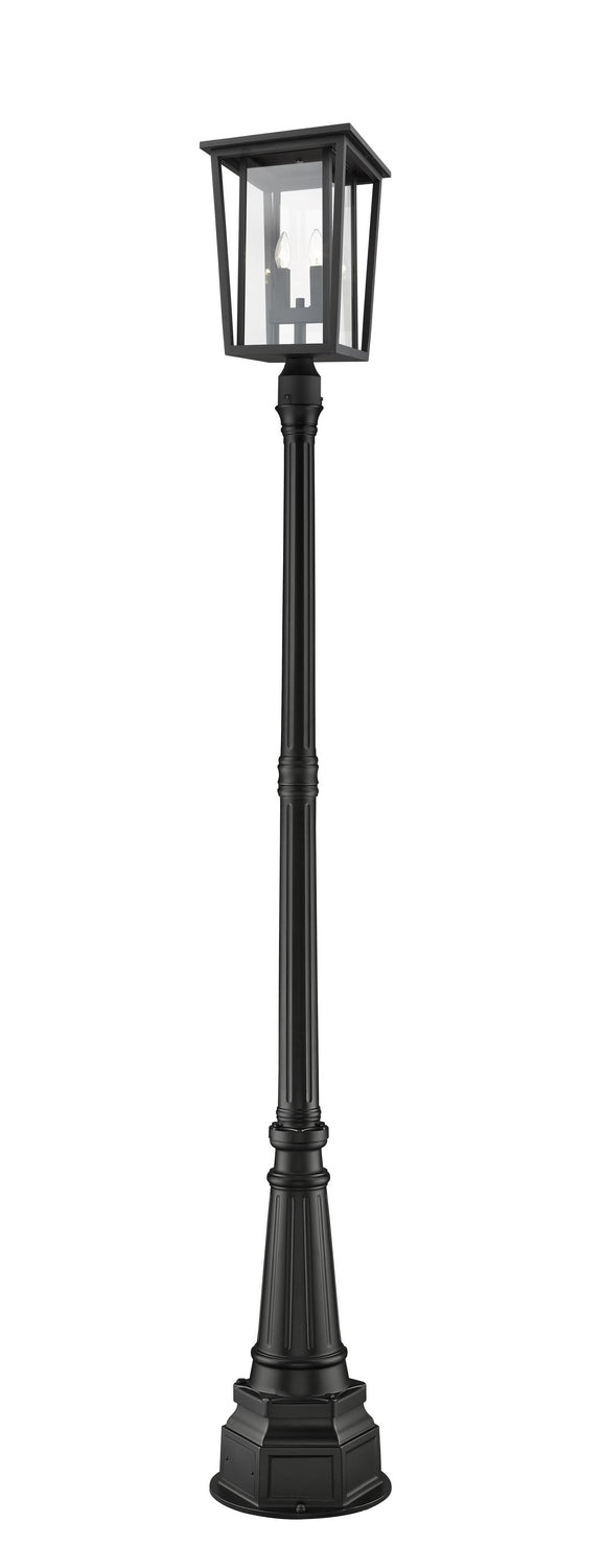 Seoul 2 Light Outdoor Post Mount in Black (564P Post)