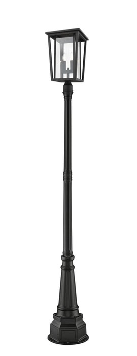 Seoul 2 Light Outdoor Post Mount in Black (564P Post)
