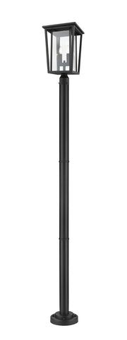 Seoul 2 Light Outdoor Post Mount in Black (567P Post)