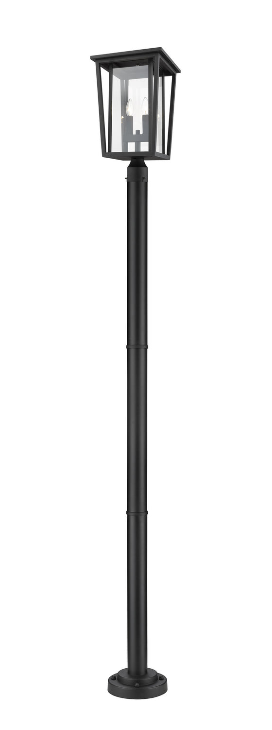 Seoul 2 Light Outdoor Post Mount in Black (567P Post)