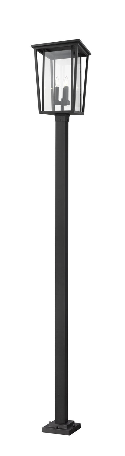 Seoul 3 Light Outdoor Post Mount in Black (536P Post - incl.)