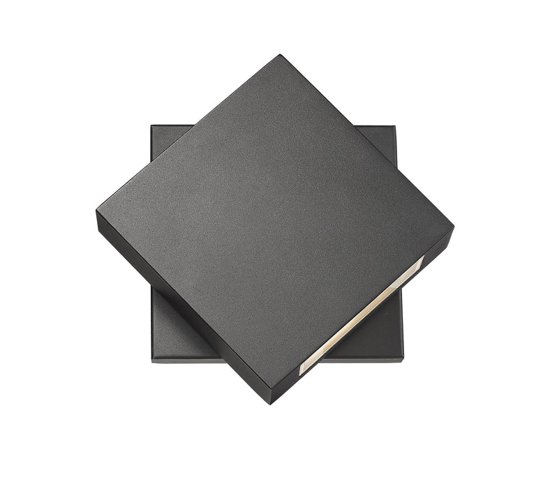 Quadrate 1 Light Outdoor Wall Sconce in Black
