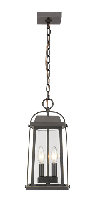 Millworks 2 Light Outdoor Chain Mount Ceiling Fixture in Oil Rubbed Bronze
