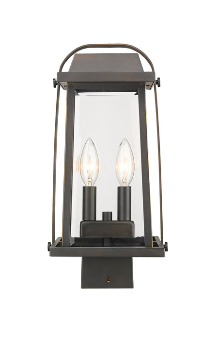 Millworks 2 Light Outdoor Post Mount Fixture in Oil Rubbed Bronze (Sqr. Base - not incl.)