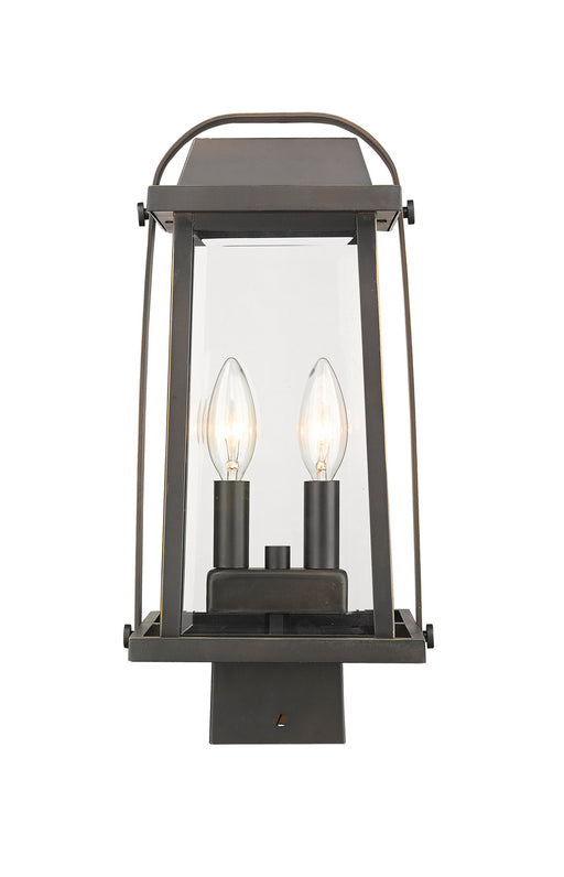 Millworks 2 Light Outdoor Post Mount Fixture in Oil Rubbed Bronze (Sqr. Base - not incl.)