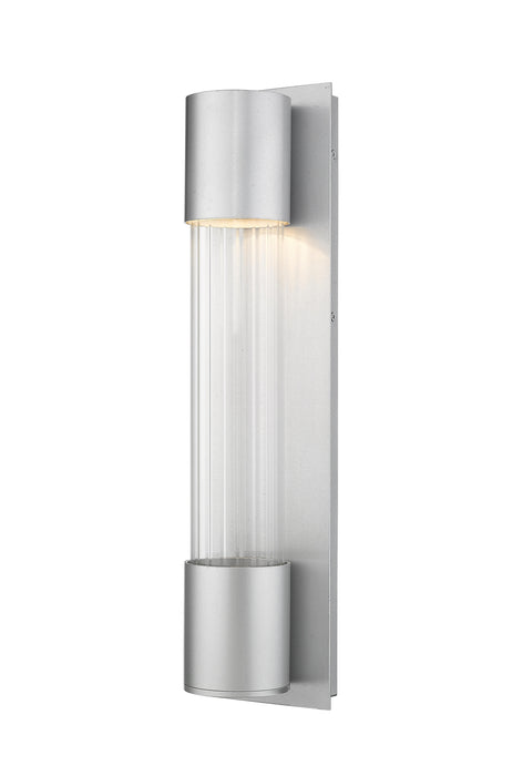 Striate 1 Light Outdoor Wall Sconce in Silver