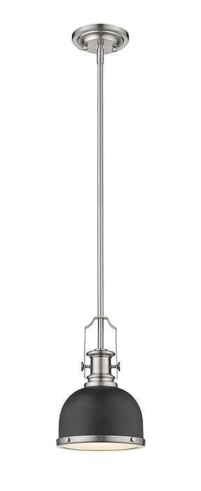 Melange 1 Light Mini Pendant in Matte Black / Brushed Nickel