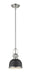 Melange 1 Light Mini Pendant in Matte Black / Brushed Nickel