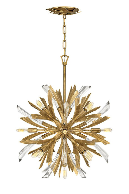 Vida 22" 13-Light Orb Chandelier in Burnished Gold