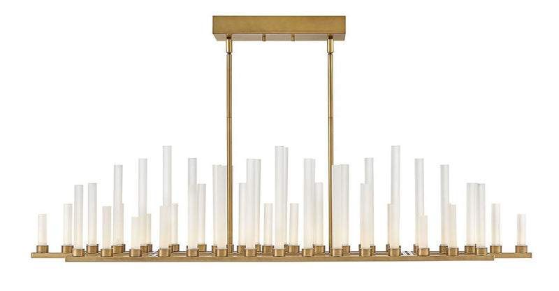 Trinity 48" LED Linear Chandelier in Heritage Brass