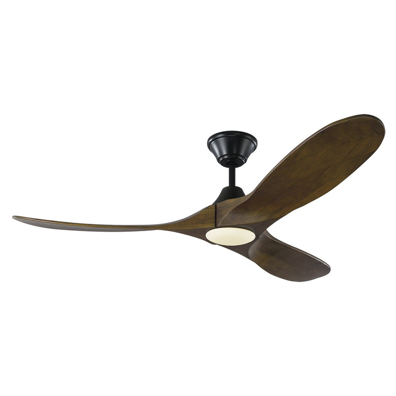 Maverick 52" LED Ceiling Fan in Matte Black with Dark Walnut Blades