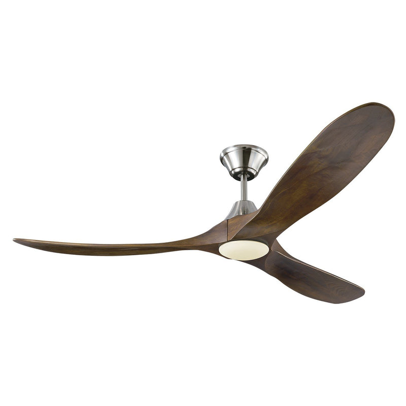 Maverick 60" LED Ceiling Fan in Brushed Steel with Dark Walnut Blades