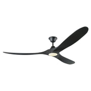Maverick 70" LED Ceiling Fan in Matte Black with Matte Black Blades