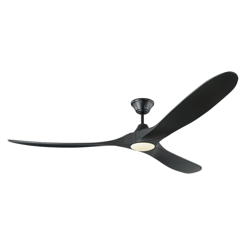 Maverick 70" LED Ceiling Fan in Matte Black with Matte Black Blades
