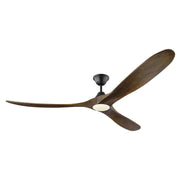 Maverick 70" LED Ceiling Fan in Matte Black with Dark Walnut Blades