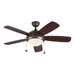 Discus Classic II 44" Ceiling Fan in Roman Bronze / Matte Opal