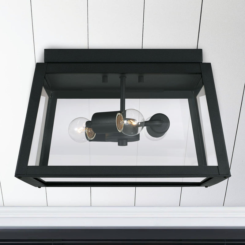 Leighton 3-Light Flush Mount in Black