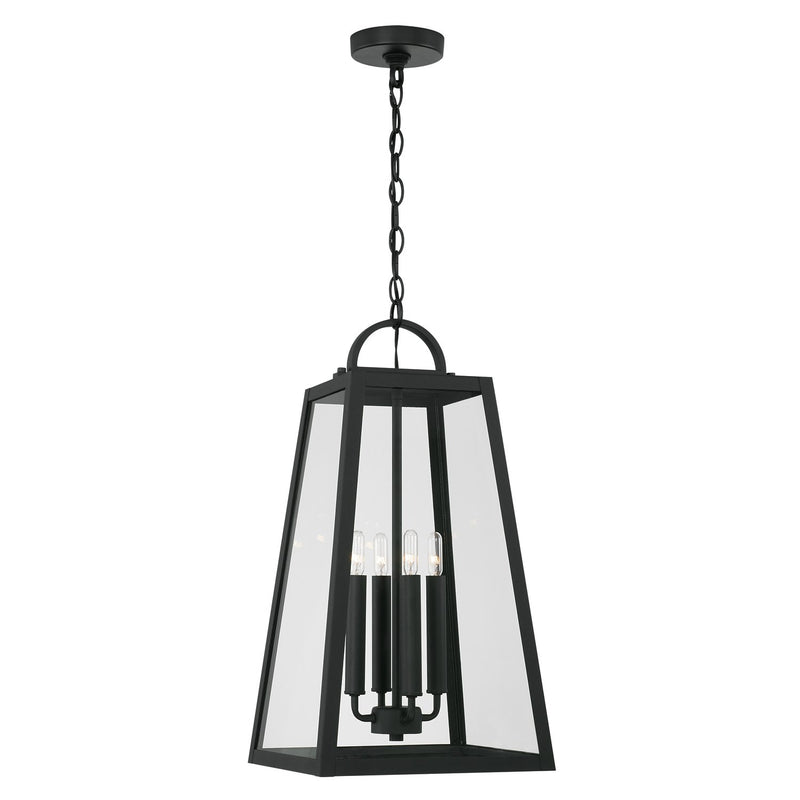 Leighton 4-Light Outdoor Lantern Pendant in Black