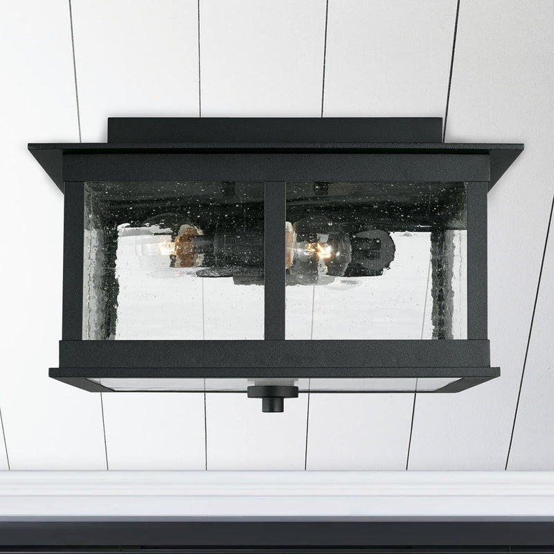 Barrett 3-Light Outdoor Flush Mount in Black