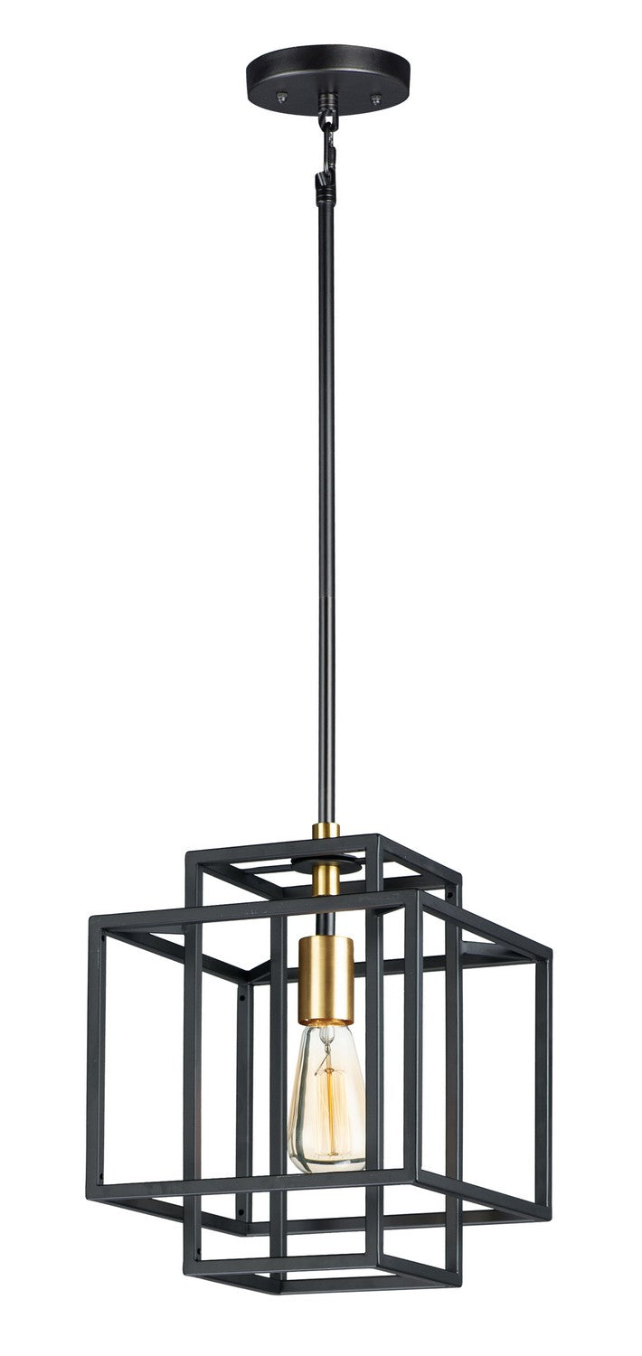 Liner One Light Pendant in Black / Satin Brass