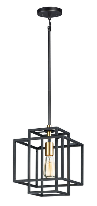 Liner One Light Pendant in Black / Satin Brass