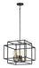 Liner Four Light Pendant in Black / Satin Brass