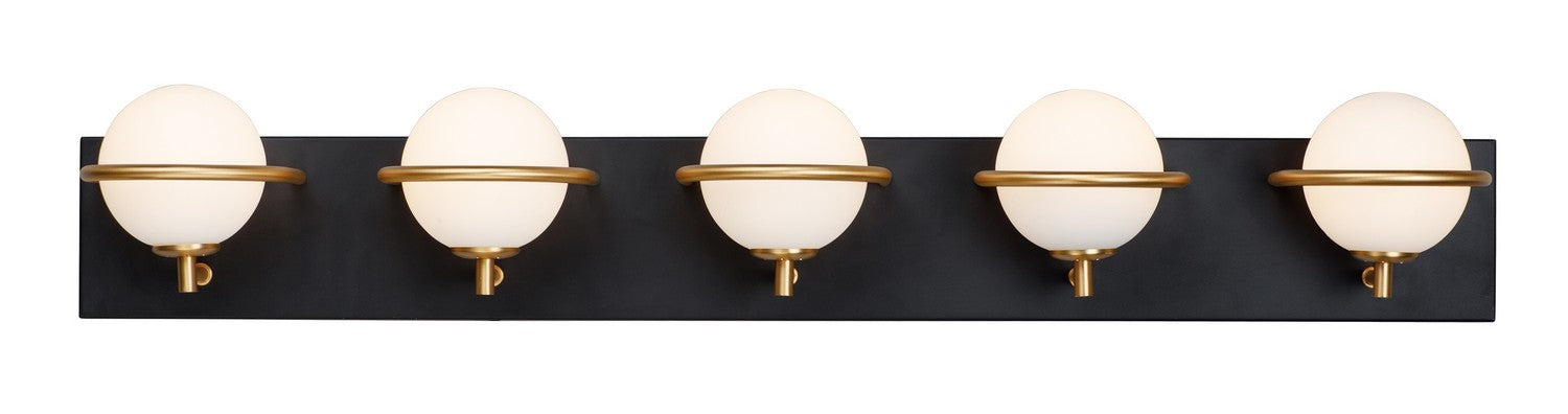 Revolve 5-Light LED Bath Sconce in Black & Gold - Lamps Expo