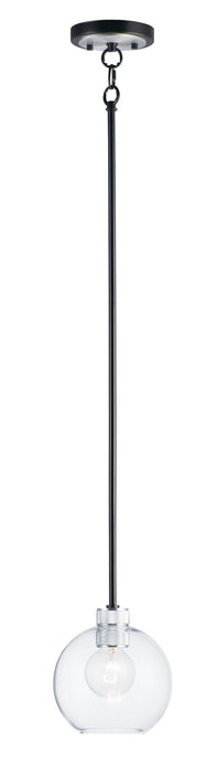 Vessel One Light Mini Pendant in Black / Brushed Aluminum