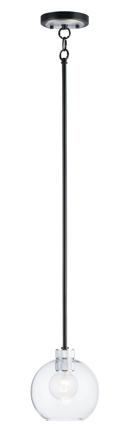 Vessel One Light Mini Pendant in Black / Brushed Aluminum