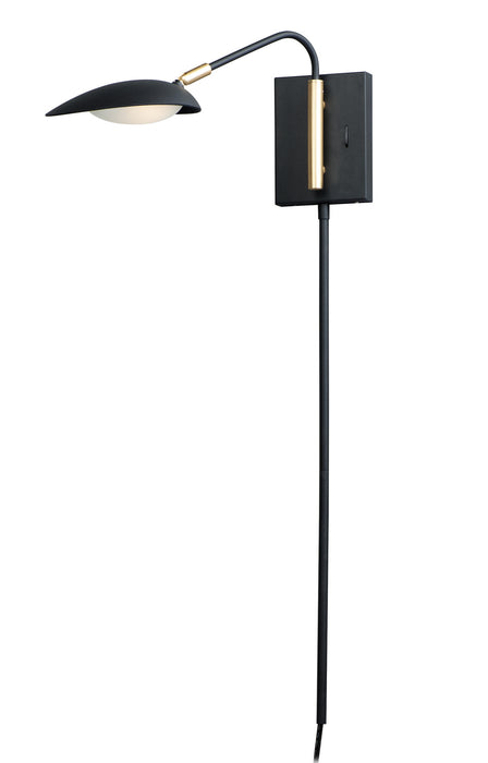 Scan LED Wall Sconce in Black / Satin Brass