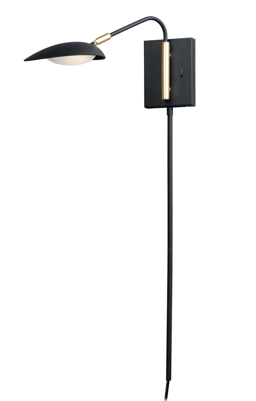 Scan LED Wall Sconce in Black / Satin Brass