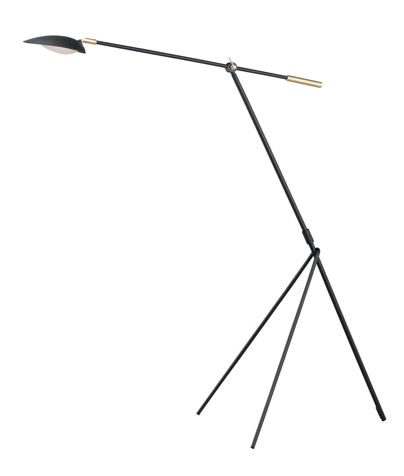 Scan LED Floor lamp in Black & Satin Brass - Lamps Expo