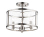Sentinel Three Light Semi Flush Mount in Satin Nickel