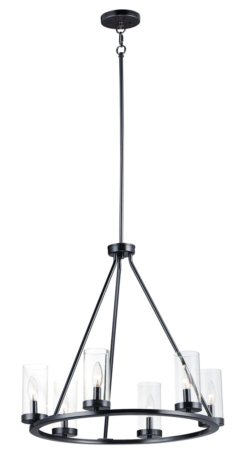 Sentinel Six Light Chandelier in Black