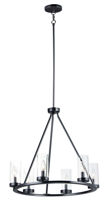 Sentinel Six Light Chandelier in Black