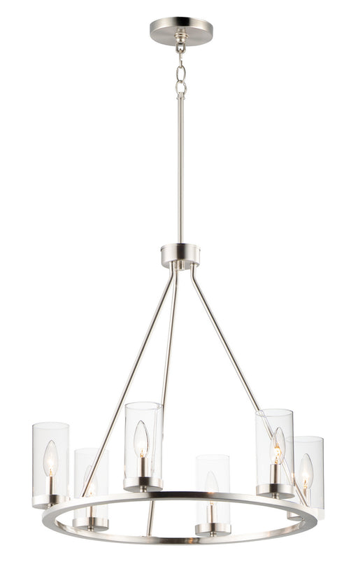 Sentinel Six Light Chandelier in Satin Nickel