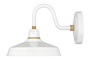 Foundry Classic Small Outdoor Wall Sconce in Gloss White