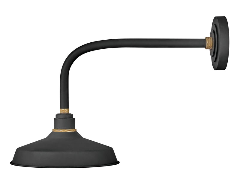 Foundry Classic Medium Straight Arm Barn Light in Textured Black