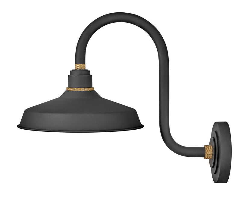 Foundry Classic Small Tall Gooseneck Barn Light in Textured Black